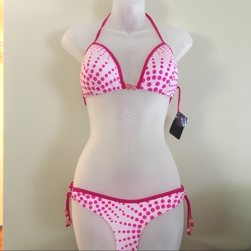 By Caprice Pink Union Jack Tie Side Bikini Briefs bb.